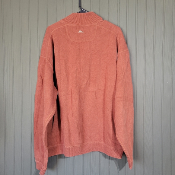 Tommy Bahama Reversible Quarter Zip Pullover Sweater Orange Brown Men's 2XL - Picture 2 of 7